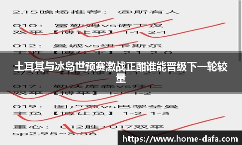 土耳其与冰岛世预赛激战正酣谁能晋级下一轮较量