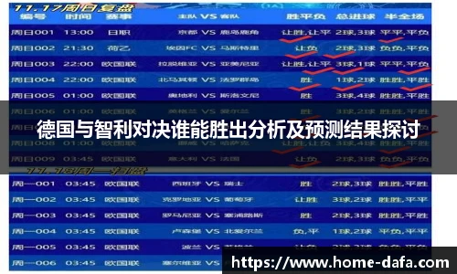 德国与智利对决谁能胜出分析及预测结果探讨